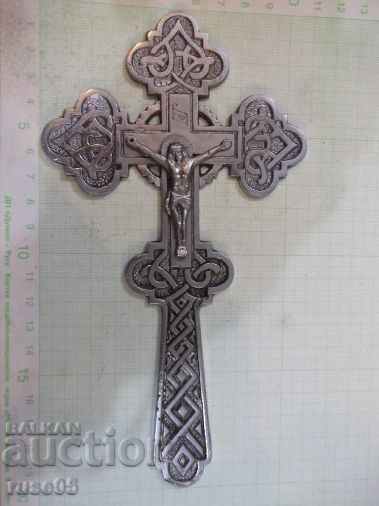 Cruce de oțel medicală și crucifix din bronz alb - 178 g