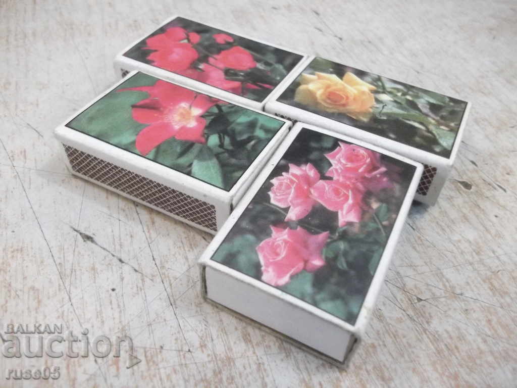 Auction Lot of 4 pcs. matches with flowers bulgarian Auction Lot of 4 pcs. matches with flowers bulgarian