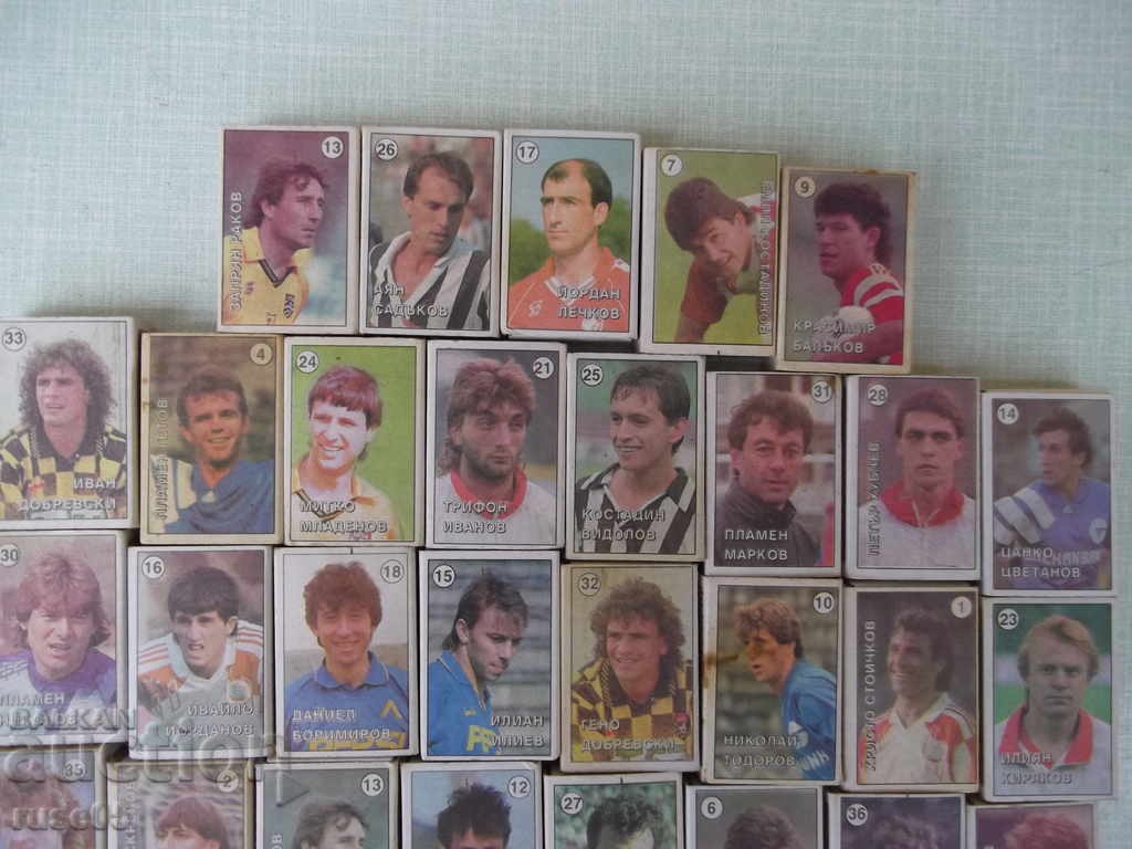 Delivery of Lot of 37 pcs. Bulgarian. matches with football and car images Delivery of Lot of 37 pcs. Bulgarian. matches with football and car images
