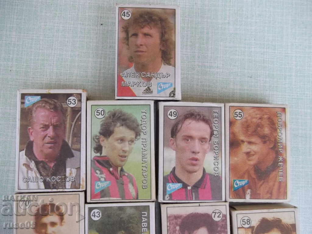 Auction Lot of 13 pcs. Bulgarian. matches with football and car images Auction Lot of 13 pcs. Bulgarian. matches with football and car images