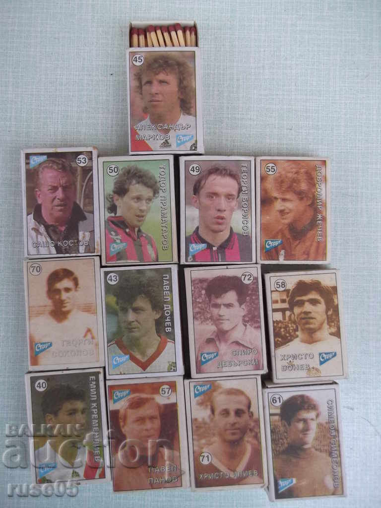 Lot of 13 pcs. Bulgarian. matches with football and car images