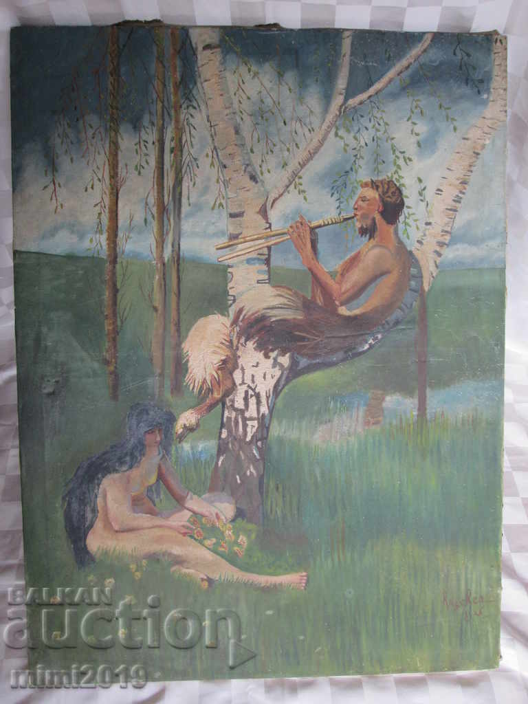 1926 large Painting, oil, canvas, signed, Secession