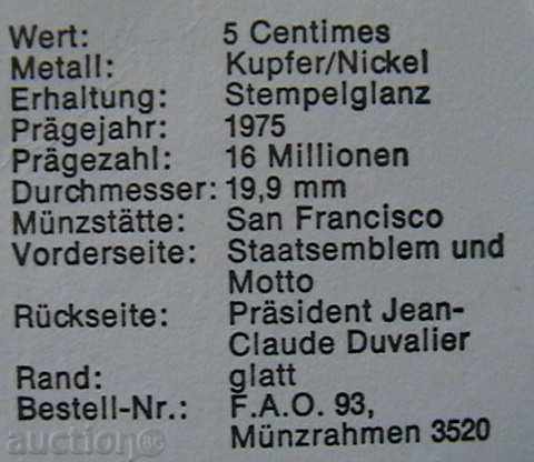 Auction 5 cent. 1975 FAO, Haiti Auction 5 cent. 1975 FAO, Haiti