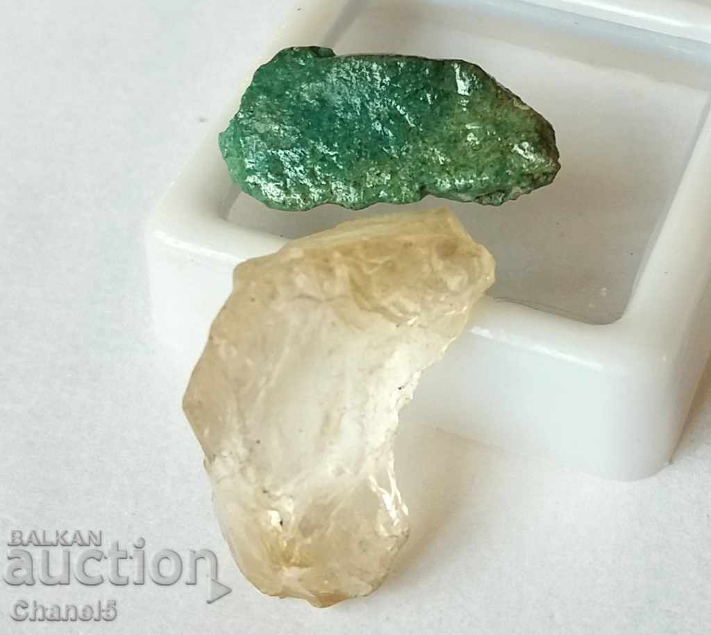 NATURAL RELATED CITRIN AND AMAZONITE - 17.50 carats (102 - 5 NATURAL RELATED CITRIN AND AMAZONITE - 17.50 carats (102 - 5