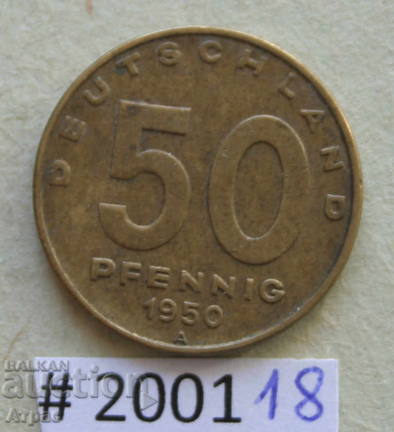50  пфениг   1950  ГДР