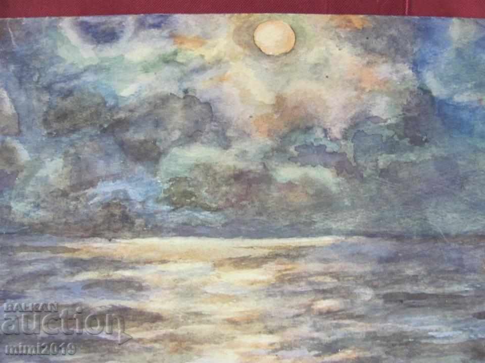 Very Old Watercolor Painting on Thin Cardboard - 5 Very Old Watercolor Painting on Thin Cardboard - 5