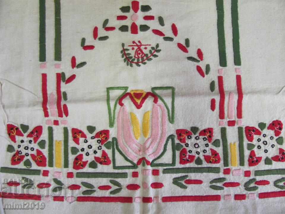 Auction  Art Nouveau Hand Embroidered Pillow Case