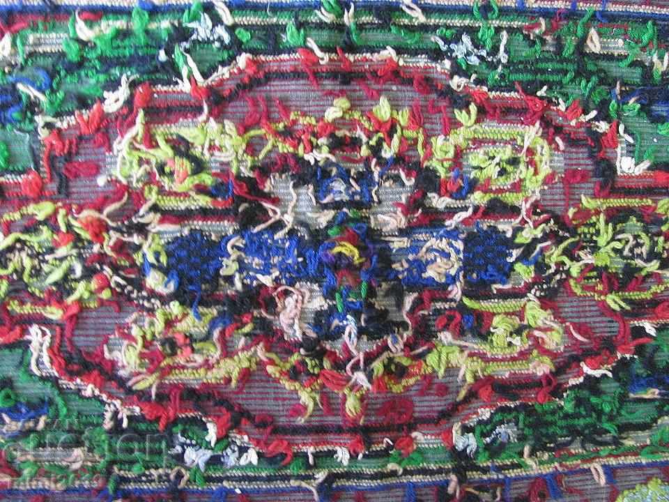 20s Hand Woven and Embroidered Wool Rug, Armenian Genocide - 5 20s Hand Woven and Embroidered Wool Rug, Armenian Genocide - 5