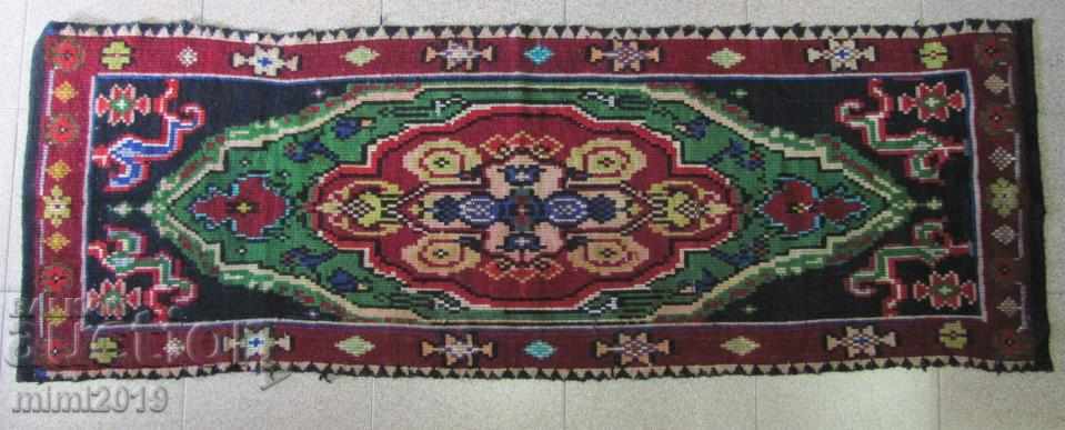 19th Century Hand Woven and Embroidered Wool Carpet