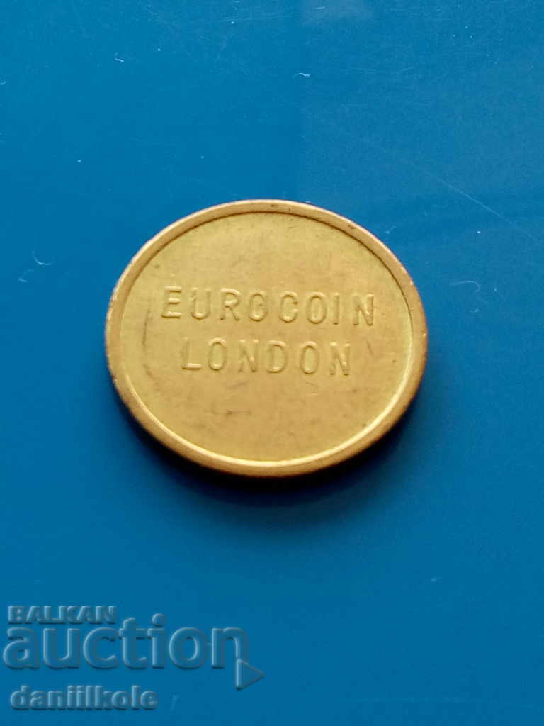 * $ * Y * $ * EUROCOIN LONDON TOKEN POCKET - EXCELLENT * $ * Y * $ *