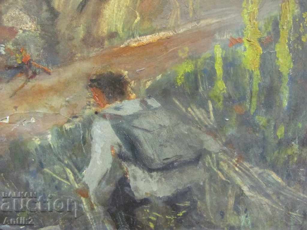 Auction Old Painting oil on cardboard Auction Old Painting oil on cardboard