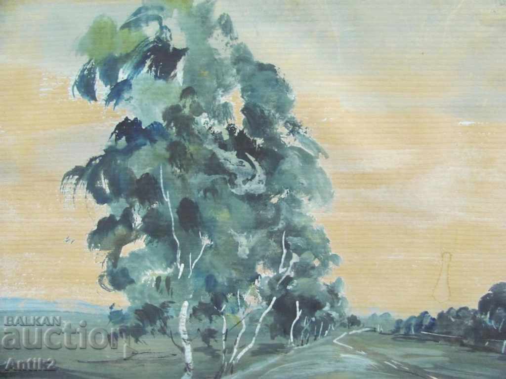 Auction  Very Old Original Watercolor in wooden frame