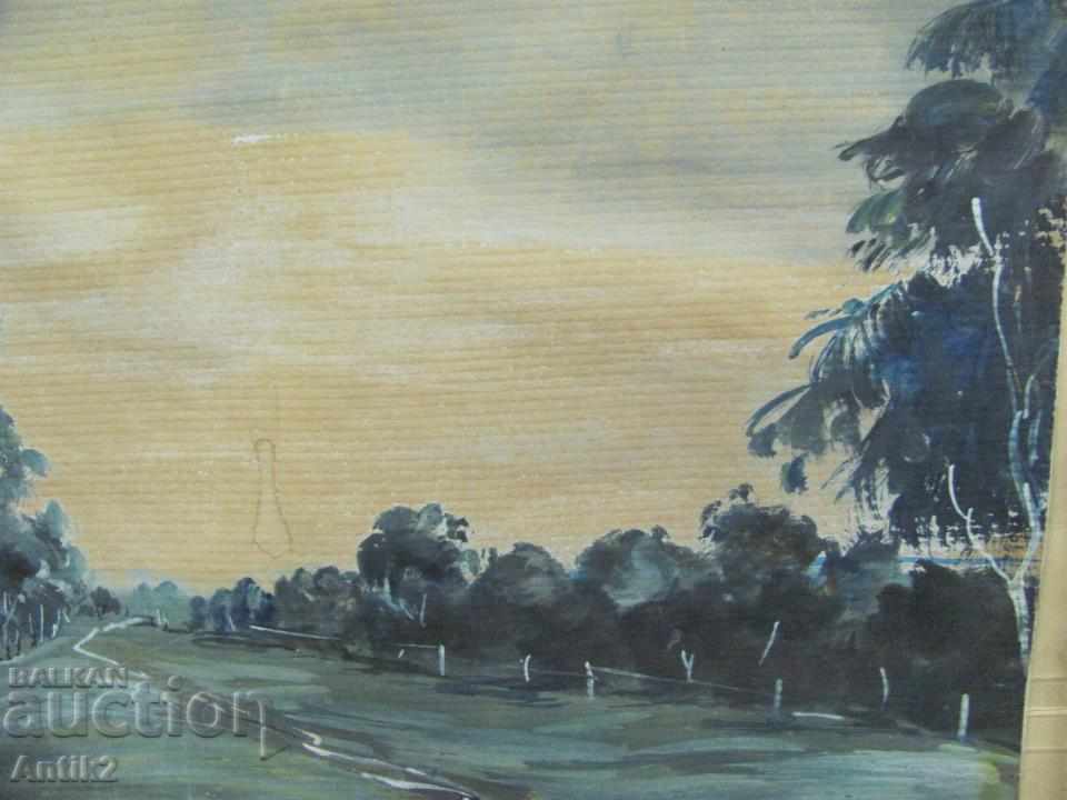 Delivery of Very Old Original Watercolor in wooden frame