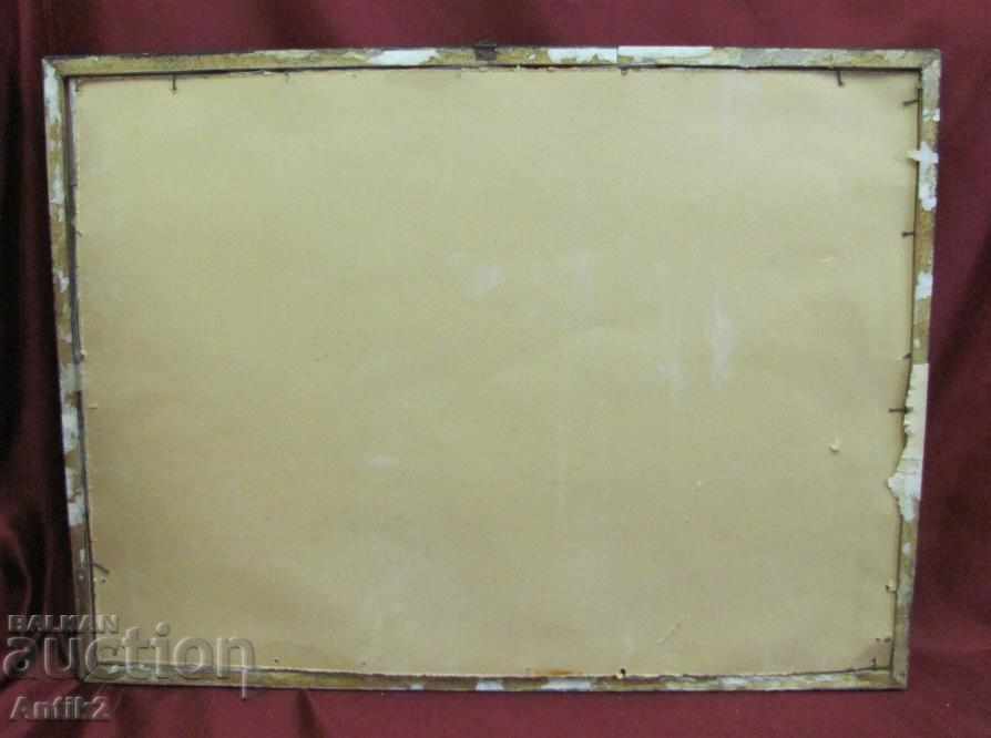 Very Old Original Watercolor in wooden frame - 6