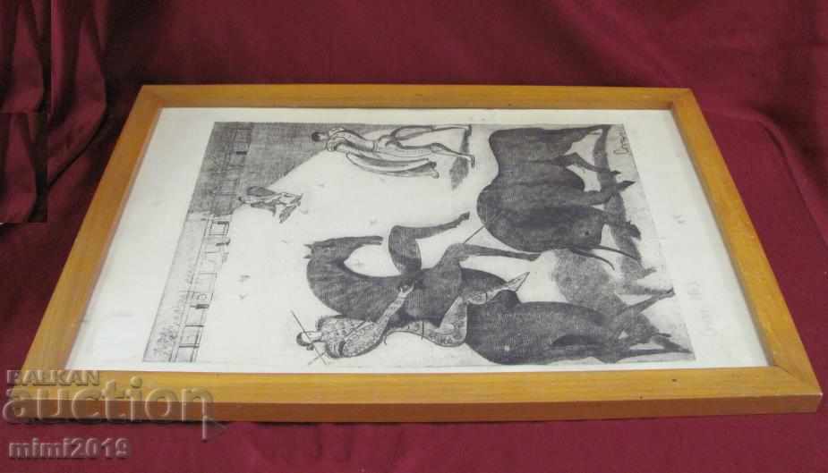 1963 Original Zincography Author Signed - 6