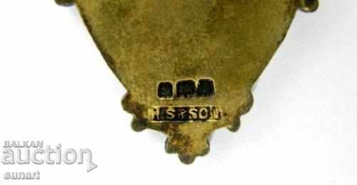 OLD ENGLISH MASONIC ORDER MEDAL ENAMEL MASON - 6