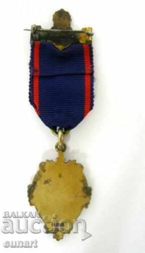 OLD ENGLISH MASONIC ORDER MEDAL ENAMEL MASON - 7