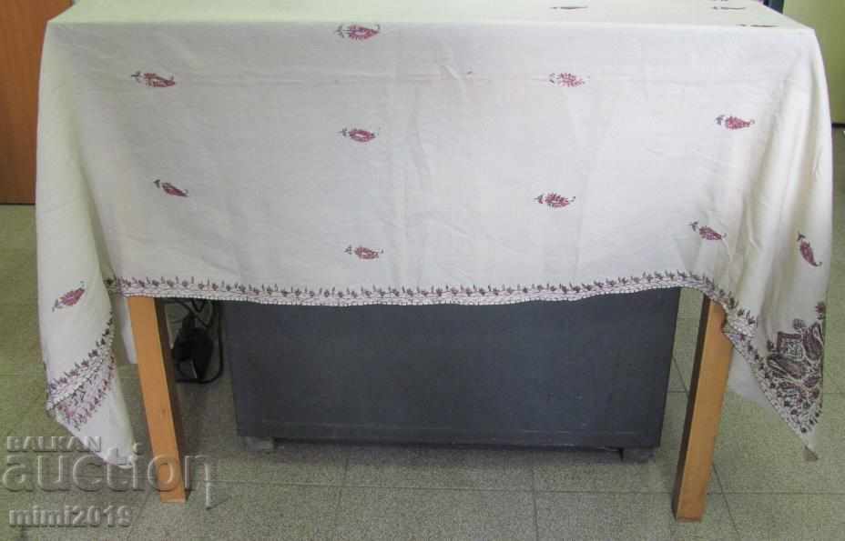 Auction Old Tishleifer Tablecloth hand embroidered Auction Old Tishleifer Tablecloth hand embroidered