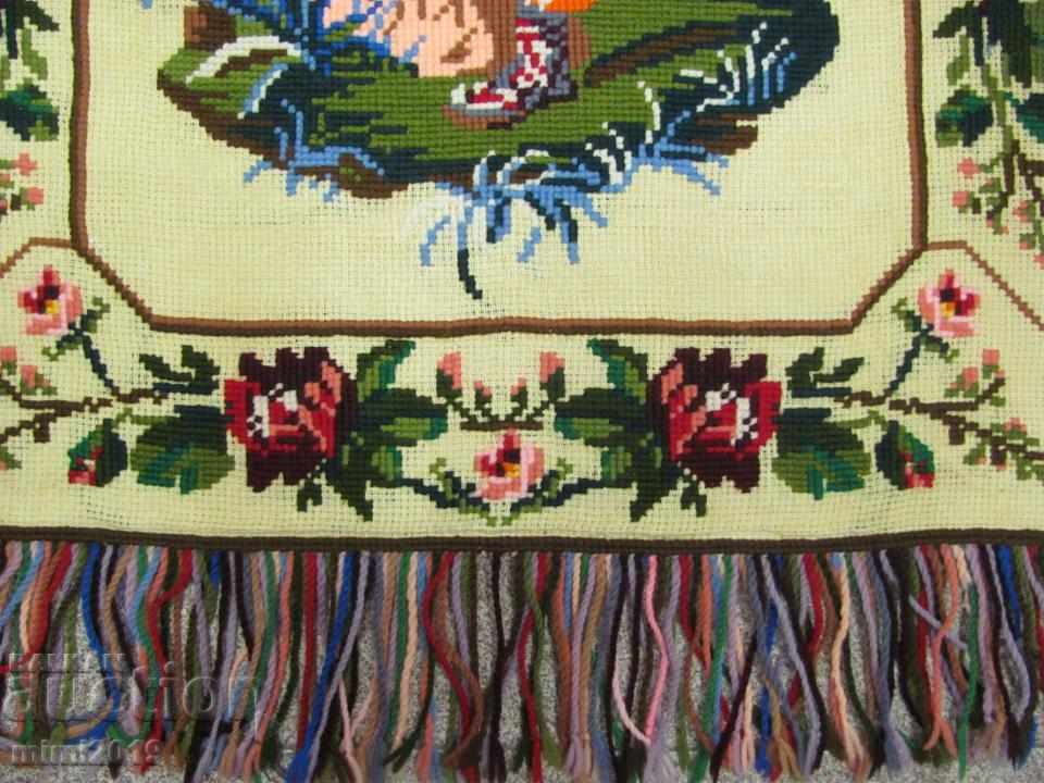 19th Century Hand Embroidered Rug Carpet - 6