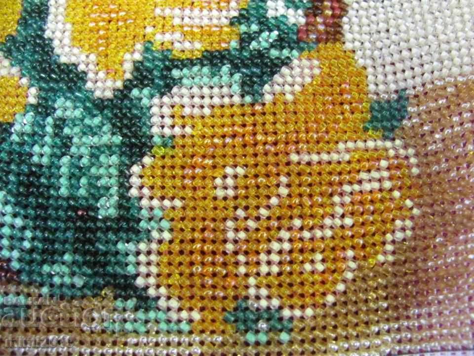 Hand Shit Tapestry with Beads - Basket with Flowers with price 42.00 BGN | € 21.47