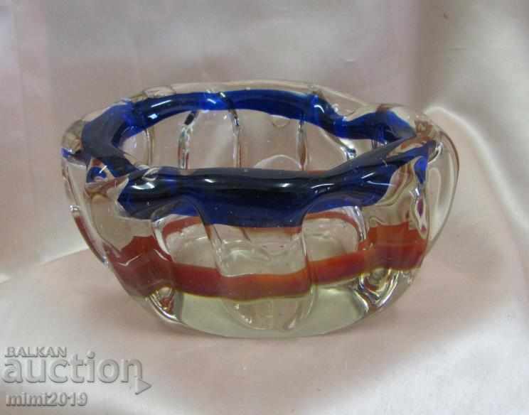 Antique Crystal Murano Solid Ashtray