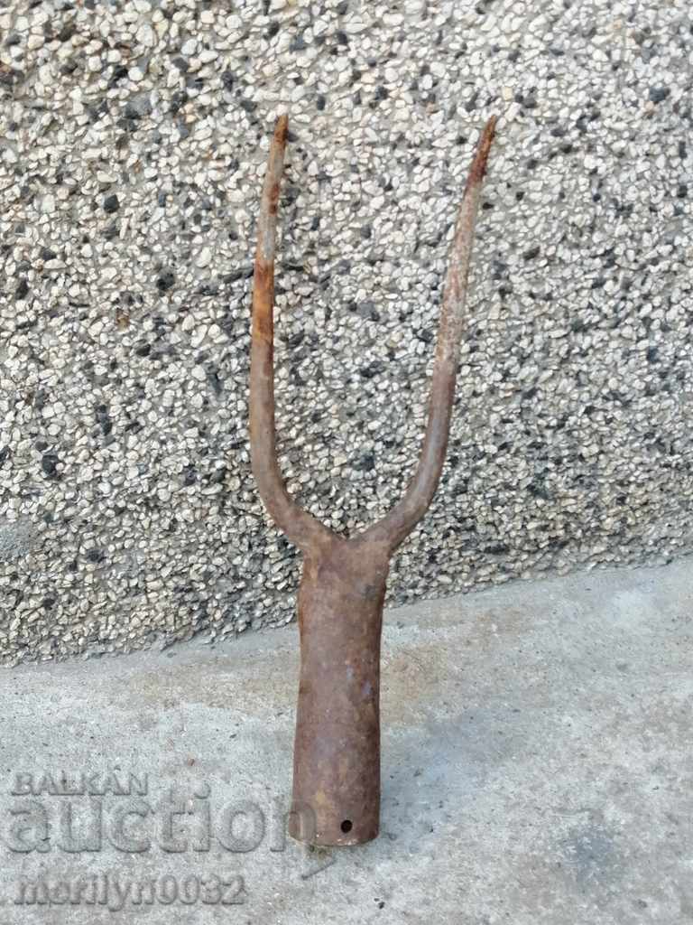 Old Wrought Two Prong, Pitchfork, Wrought Iron with price 42.00 BGN | € 21.47 Old Wrought Two Prong, Pitchfork, Wrought Iron with price 42.00 BGN | € 21.47