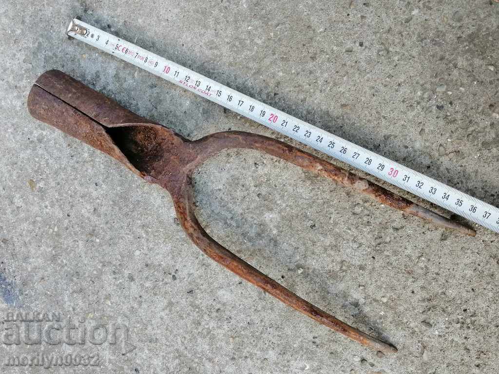 Delivery of Old Wrought Two Prong, Pitchfork, Wrought Iron Delivery of Old Wrought Two Prong, Pitchfork, Wrought Iron