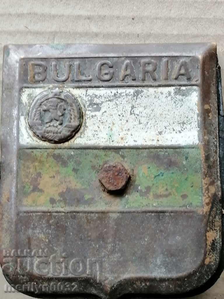 Brass plate of government car, flag, coat of arms - 5