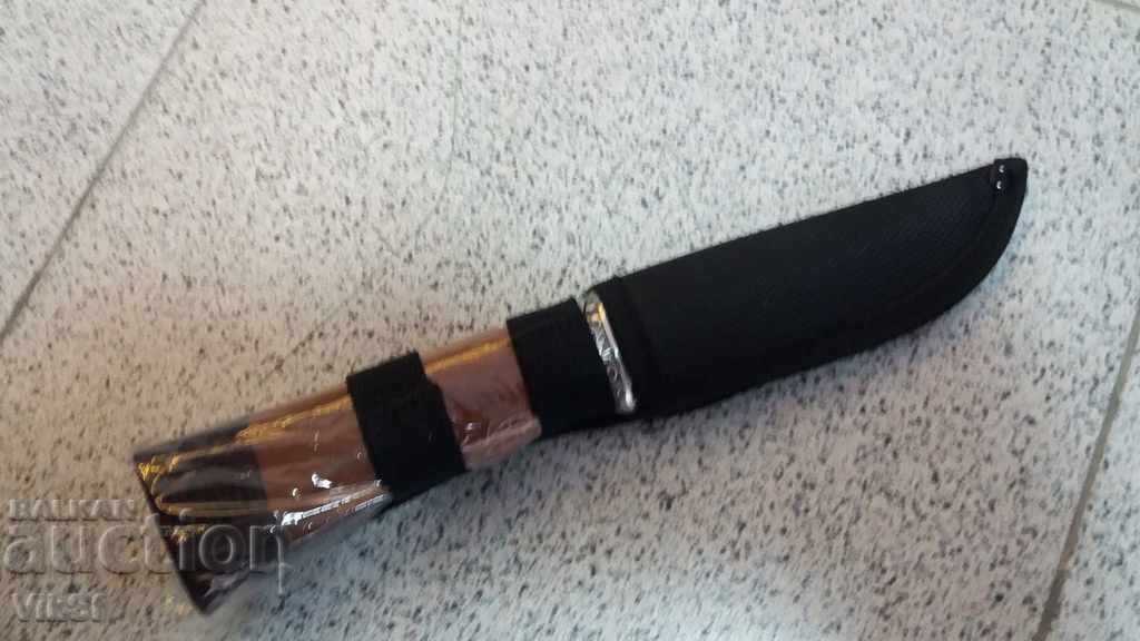 Engraved deer hunting knife (Deer), wooden handle - Russian - 6 Engraved deer hunting knife (Deer), wooden handle - Russian - 6