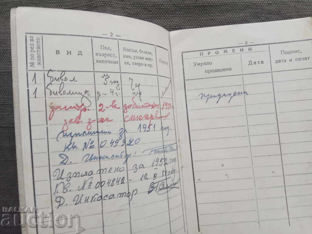 1949 Animal Health Insurance Book with price 10.00 BGN | € 5.11 1949 Animal Health Insurance Book with price 10.00 BGN | € 5.11