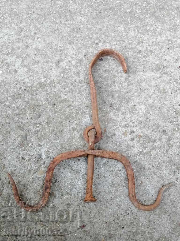 An old forged scraping hook, double twin with price 38.00 BGN | € 19.43 An old forged scraping hook, double twin with price 38.00 BGN | € 19.43