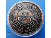 USA - GREAT BARRINGTON Masonic 1 Penny 1875 Rare Original