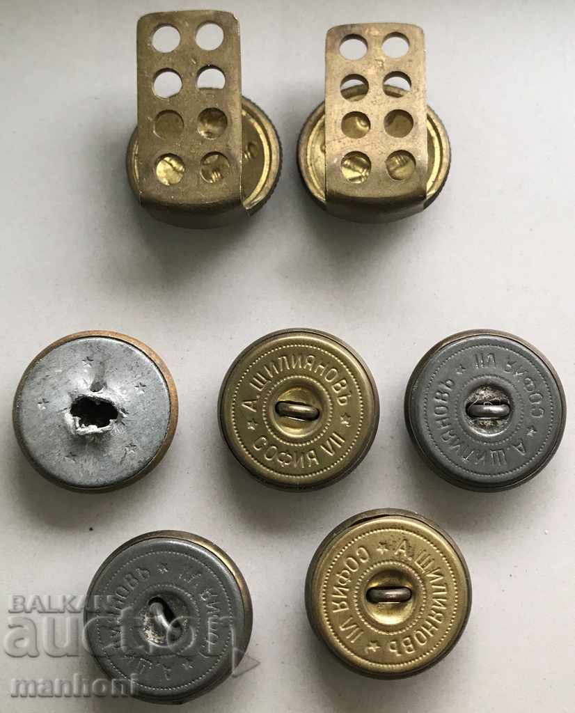 4216 Kingdom of Bulgaria 6 large PSV buttons King Ferdinand with price 50.00 BGN | € 25.56 4216 Kingdom of Bulgaria 6 large PSV buttons King Ferdinand with price 50.00 BGN | € 25.56