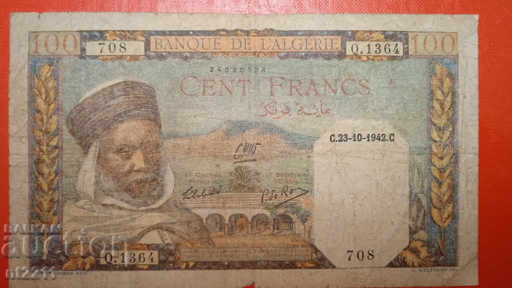 Τραπεζογραμμάτιο 100 φράγκων Αλγερία