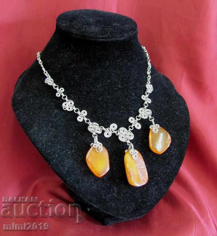 Παλιά κολιέ κυρίες ζεστό πορτοκαλί - 6 Παλιά κολιέ κυρίες ζεστό πορτοκαλί - 6