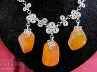 Old Ladies Necklace Warm Amber