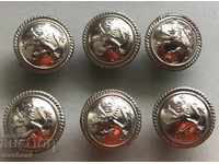 4230 Kingdom of Bulgaria 6 small infantry buttons Boris III