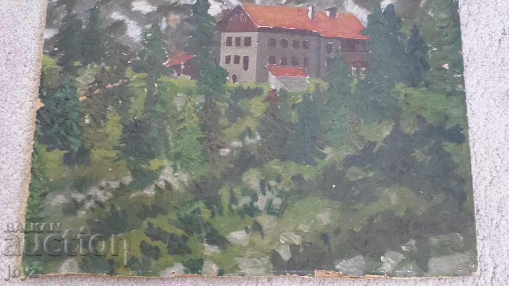 Доставка на СТАРА КАРТИНА ПЕЙЗАЖ ПЛАНИНСКА ХИЖА / МАСЛЕНИ БОИ Доставка на СТАРА КАРТИНА ПЕЙЗАЖ ПЛАНИНСКА ХИЖА / МАСЛЕНИ БОИ