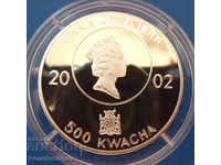 Colony Zambia 500 Kwacha 2002 UNC PROOF Rare