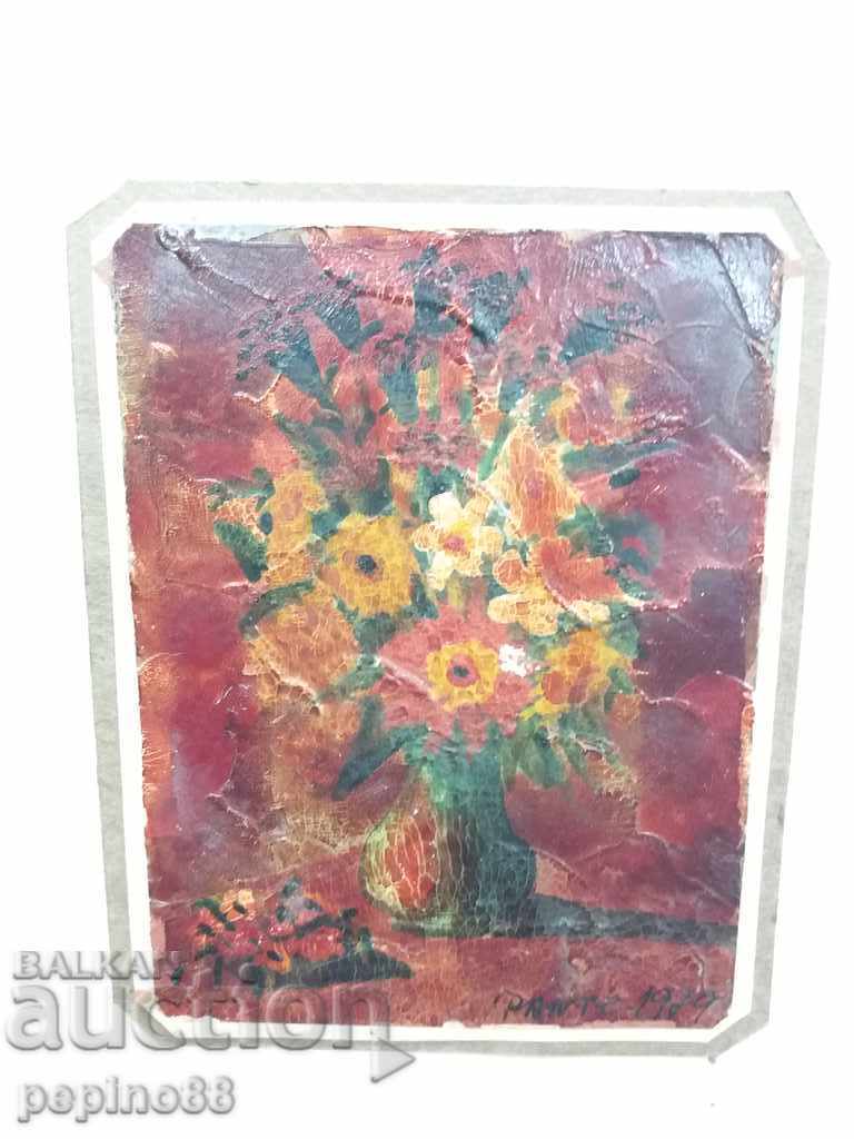 Delivery of Old still life painting with flowers - 1979 Delivery of Old still life painting with flowers - 1979