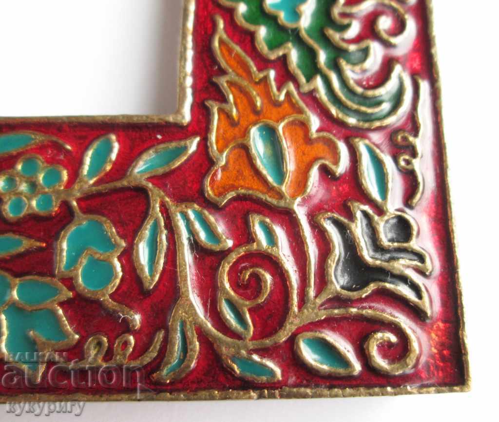 Old solid bronze picture frame with cell enamel with price 140.00 BGN | € 71.58 Old solid bronze picture frame with cell enamel with price 140.00 BGN | € 71.58