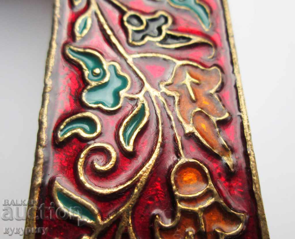 Auction Old solid bronze picture frame with cell enamel Auction Old solid bronze picture frame with cell enamel