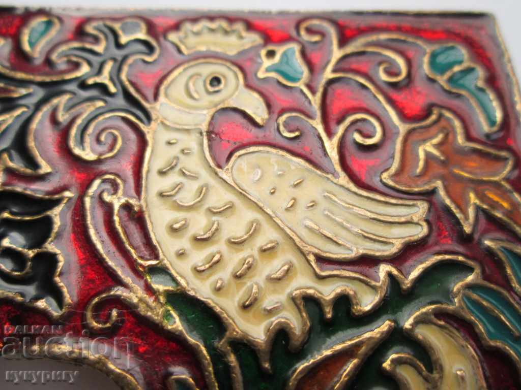 Delivery of Old solid bronze picture frame with cell enamel Delivery of Old solid bronze picture frame with cell enamel