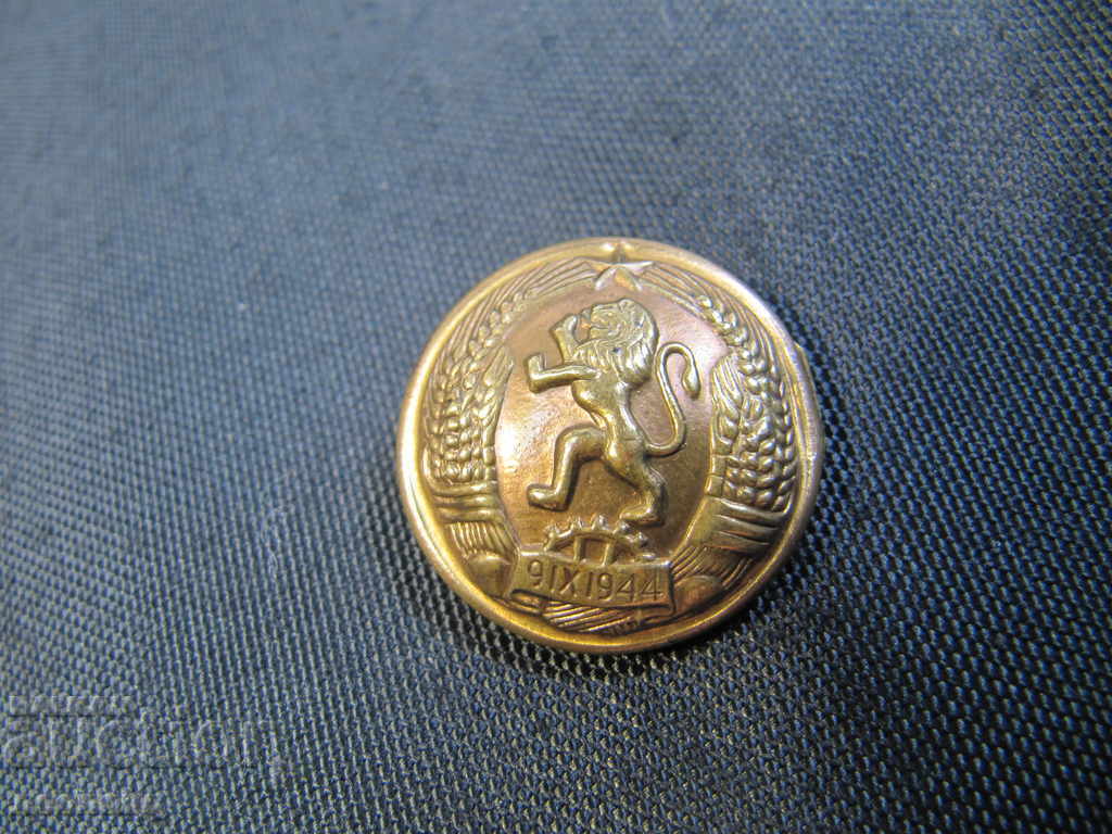 Bulgarian Navy Button from Military Uniform, Coat of Arms of the People's Republic of Bulgaria