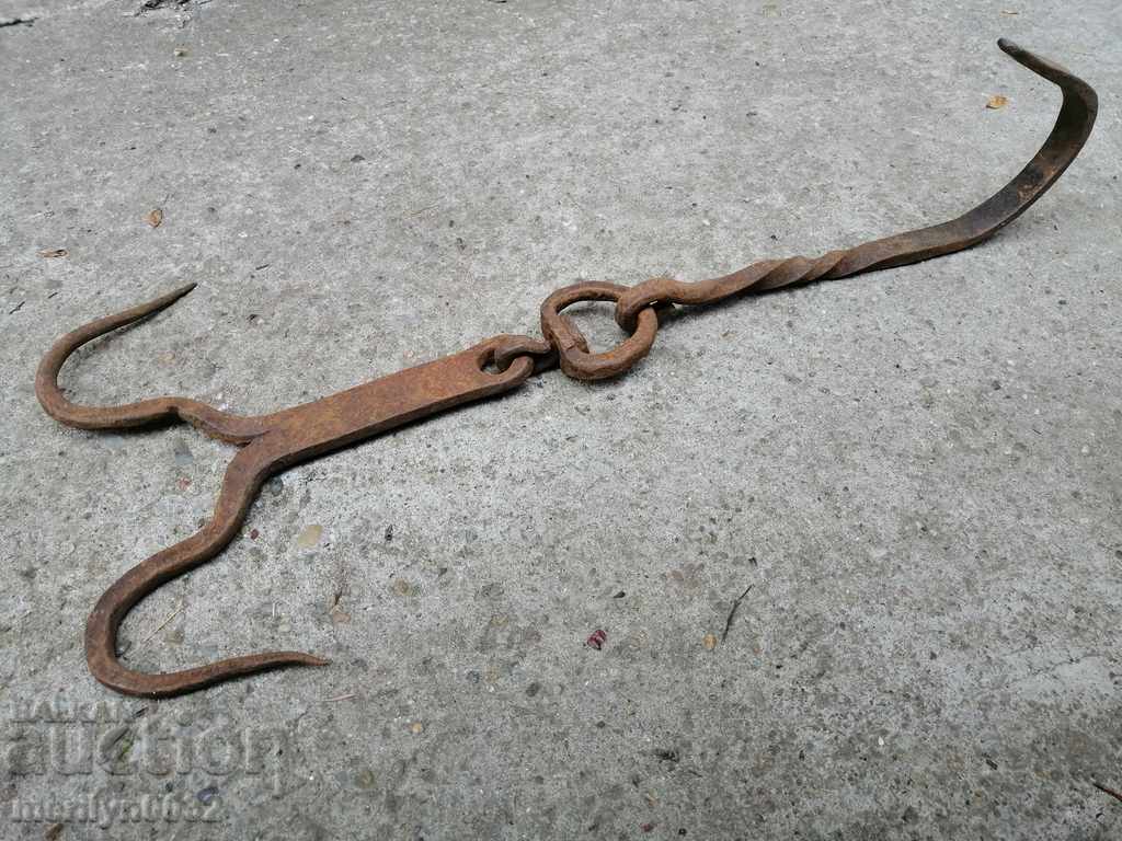Auction  Forged buttock, hook, wrought iron