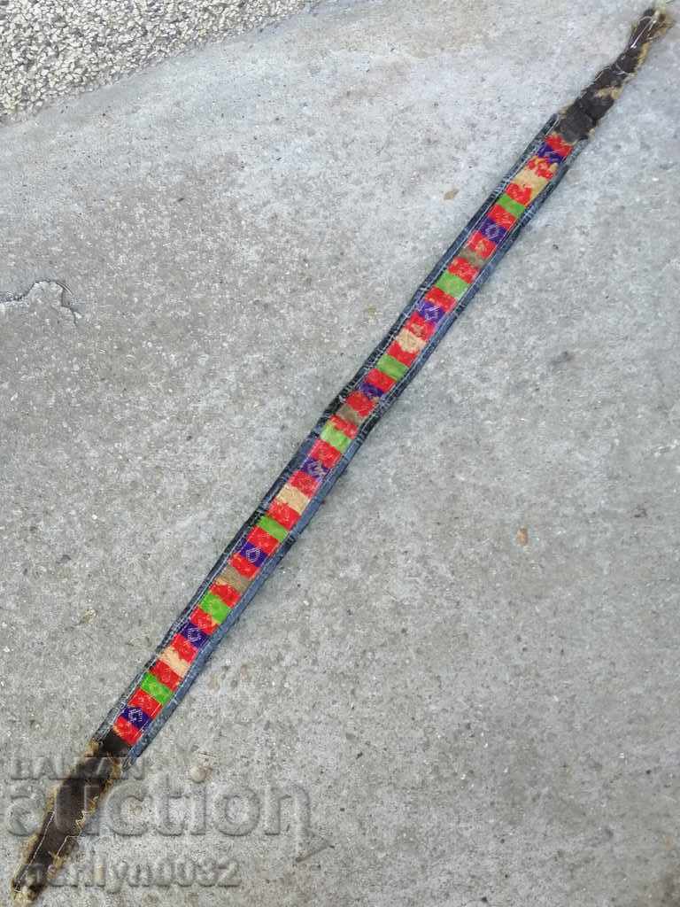 Παλιό χειροποίητο ζωνάρι για παφτές, κέντημα με χρυσό κλωστή, ζώνη, παραδοσιακή φορεσιά