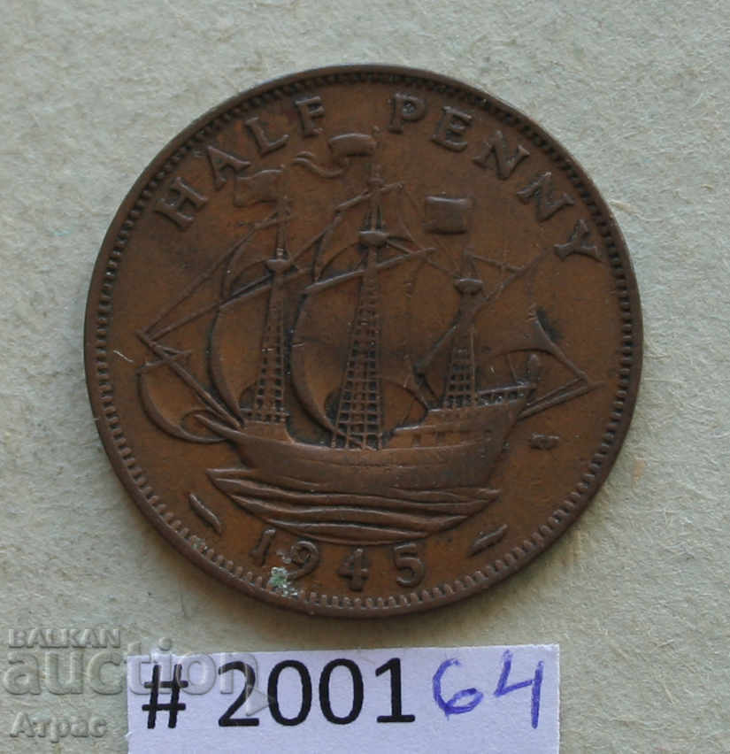 1/2 penny 1945 UK