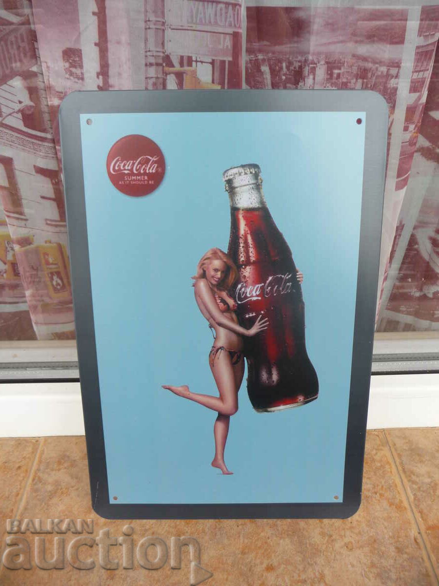 Metal sign Coca Cola Coca Cola bottle girl swimsuit with price 18.00 BGN | € 9.20