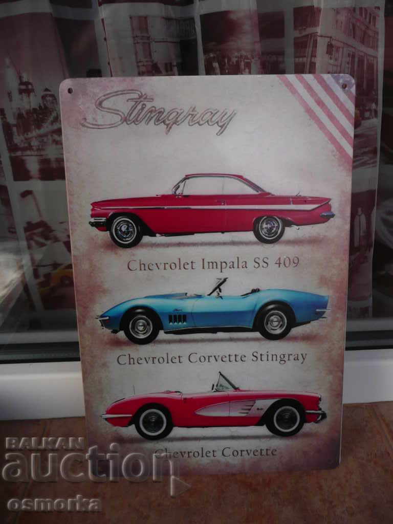Mașină cu plăci metalice Chevrolet Impala Corvette Mașini Chevrolet