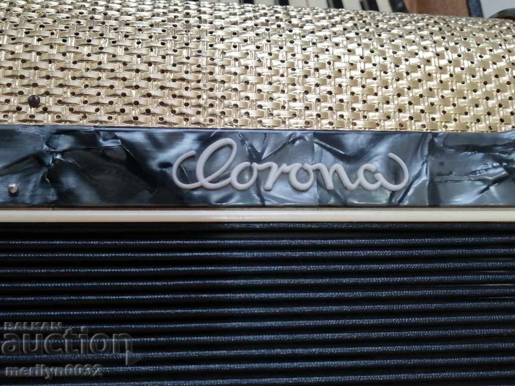 Auction Old German accordion "CORONA" 80 bass musical instrument Auction Old German accordion "CORONA" 80 bass musical instrument
